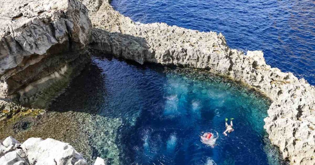 Cave Diving in Blue Hole, Gozo, Malta