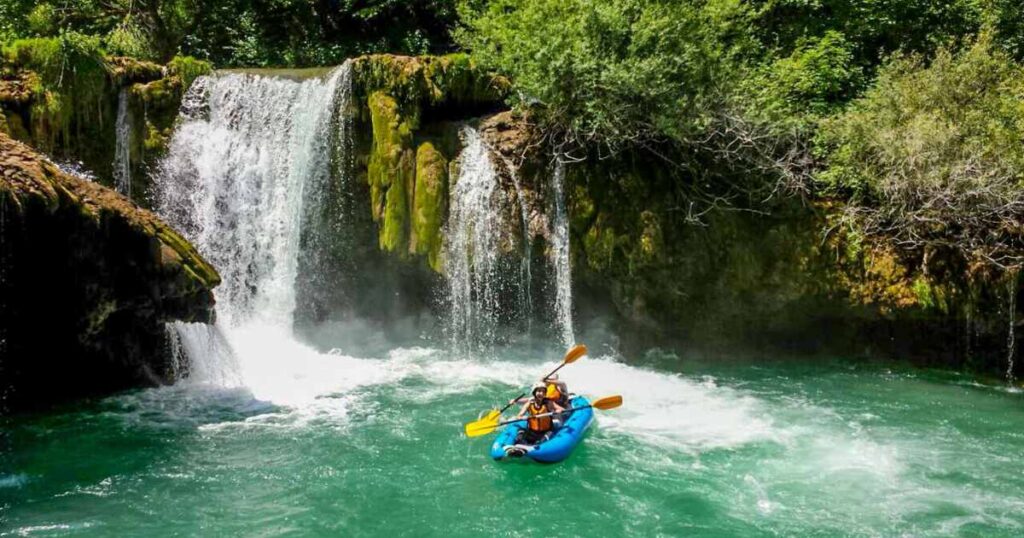 Kayaking in Plitvice Lakes National Park, Croatia