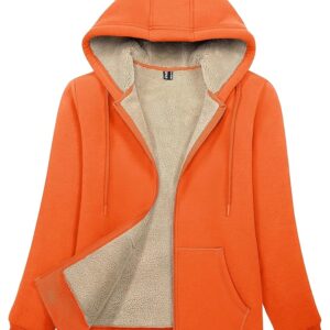 Womens Zip Up Hoodies Sherpa Lined Fleece Thermal Jacket